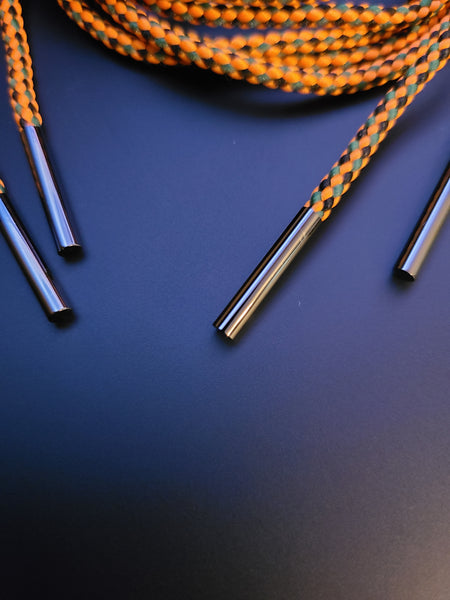 ShowLaces - Orange Green Black Premium Diamond braided shoelaces